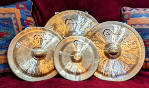 A collection of gongs used for sound healing in Ottawa